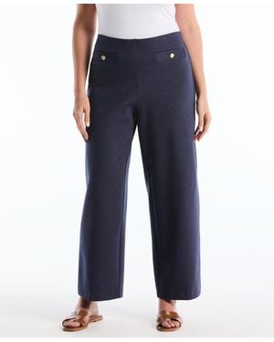 Rafaella Plus Size Indigo Denim Wide Leg Pants - Blue
