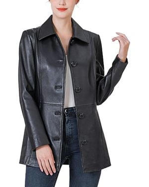 BGSD Dana Leather Car Coat - Gray