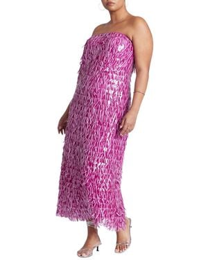 Eloquii Sequin Dress With Sheer Layer - Purple