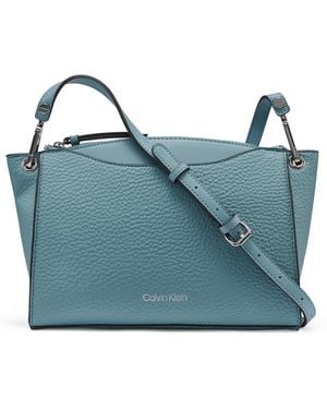 Calvin Klein Garnet Adjustable Top Zipper Crossbody - Blue