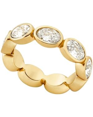 Michael Kors 14k -plated Brass Oval Stone Tennis Ring - Metallic