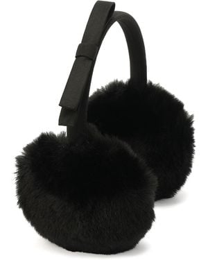 Kate Spade Adjustable Satin Bow Earmuffs - Black