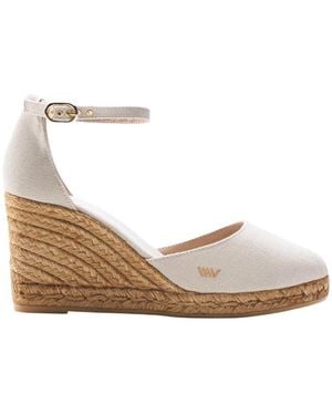 VISCATA Estartit Canvas Espadrille Wedges - White