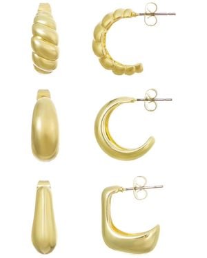 Adornia Chunky 3-piece Hoop Earring Set - White