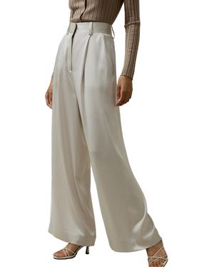LILYSILK High-waisted Wide Leg Dense Silk Pants - Gray