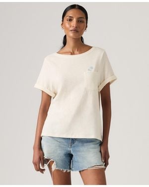 Levi's Graphic Julie Pocket Crewneck Cotton T-shirt - Natural