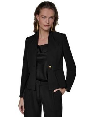 Donna Karan One Button Blazer Blazer - Black