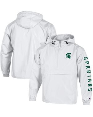 Champion Michigan State Spartans Cloud Packable Half-zip Hoodie - Gray