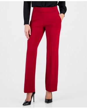 Anne Klein Compression Straight Pants - Red