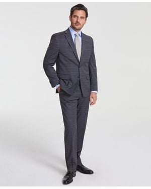 Perry Ellis Perry Ellis Modern-fit Solid Nested Suit - Blue