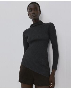 Mango Asymmetrical Turtleneck Sweater - Black
