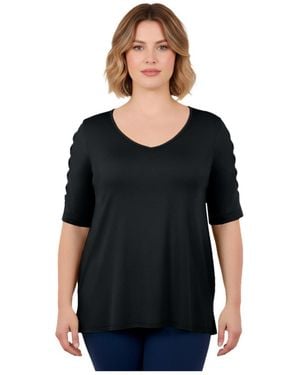 Avenue Lattice Sleeve Tunic - Black