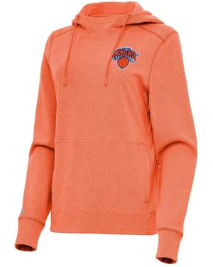 Antigua New York Knicks Justice Pullover Hoodie - Orange