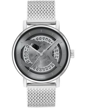 Calvin Klein Stainless Steel With Exhibition Case-back And Mesh Bracelet - Water Resistant To 3atm/30 Meters - Premium Fashion Timepiece - Gray