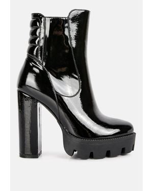 LONDON RAG High Key Collared High Heel Ankle Boot - Black