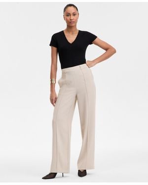INC International Concepts Straight-leg Pull-on Pants - Natural