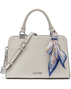 Calvin Klein Azalea Small Adjustable Satchel Handbag - Metallic