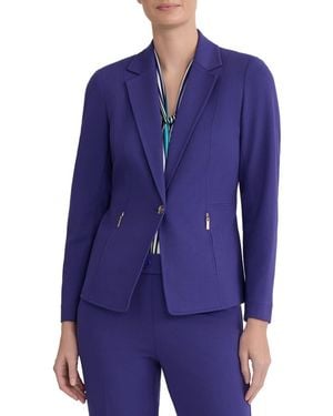 Kasper Petite Notch-collar One-button Compression Jacket - Purple