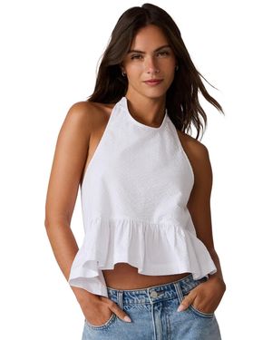 Steve Madden Cerise Sleeveless Halter Neck Top - White
