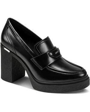 DKNY Tafani Slip-on Heeled Loafer Pumps - Black