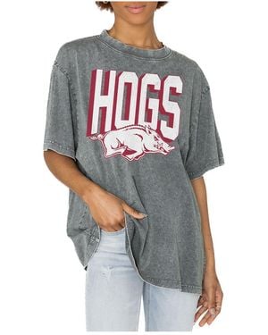 Gameday Couture Arkansas Razorbacks Solid Defense Oversized T-shirt - Gray
