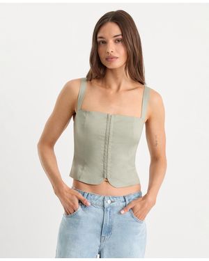 GOOD AMERICAN Blend Sleeveless Top - Gray