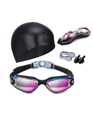Gnuadz Swim goggles Nose Clip Earplugs Cap Case Aqua - Black