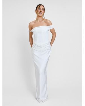 Six Stories Twist Strap Corset Maxi Dress - White
