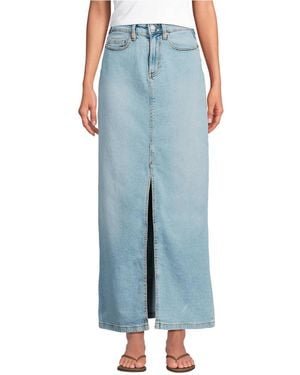 Lands' End Soft Denim Maxi Skirt - Blue