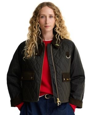 Barbour Tartan Icon Wax Quilt Jacket - Black