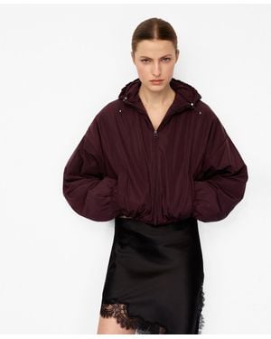Mango Oversized Hooded Jacket - Red
