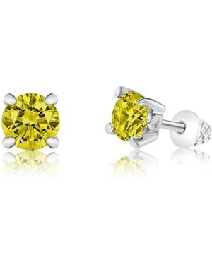 Chanteur /girl/august Crystal White Gold Palladium Plating Screwstud Earring