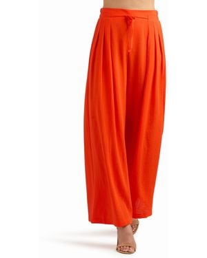 Bcx Gauze Wide-leg Pants - Red
