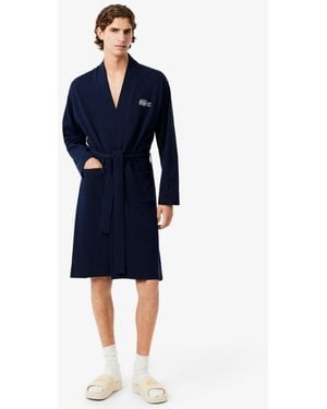 Lacoste Thermal Loungewear Robe - Blue