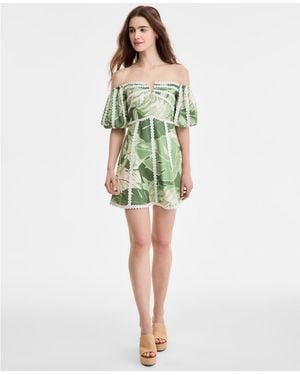Rachel Roy Circle-trim Off-the-shoulder Dress - Green