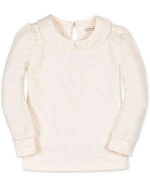 Hope & Henry Girls Organic Long Sleeve Knit Top - Natural