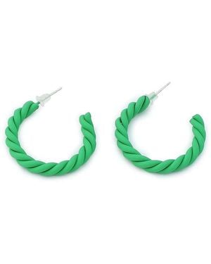SOH Kelly Green Rope Hoop Earrings