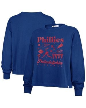 '47 47 Brand Philadelphia Phillies Team Collage Sydney Long Sleeve T-shirt - Blue