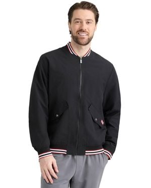 HUNTER Gaston Striped Rib Bomber Jacket - Black