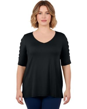 Avenue Lattice Sleeve Tunic - Black