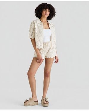 And Now This Sequin Embellished Crochet Shorts - White