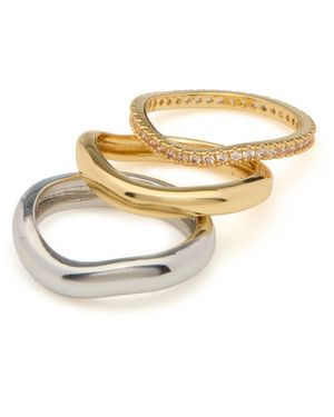 st. Moran Trio Of Wavy Iris Band Ring - Metallic