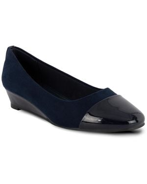 Jones New York Junelle Cap Toe Wedge Flats - Blue