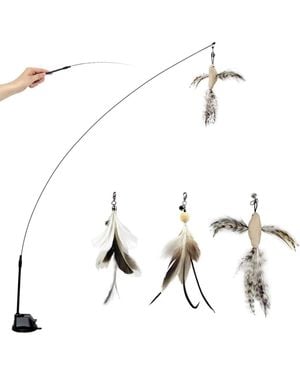 Aronkl Birds Insects With Bells Interactive For Indoor Cats Kitten - White