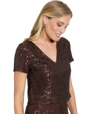 Muse Textured V-neck Top - Black