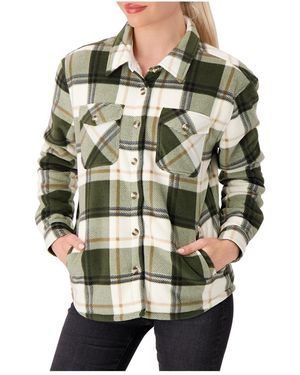 Heat Holders Jacqueline Long Sleeve Plaid Shirt Jacket - Multicolor