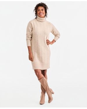 Style & Co. Luxsoft Long-sleeve Turtleneck Sweater Dress - White