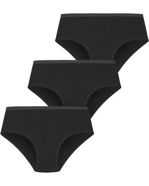 City Chic 3 Pack Cotton Full Brief - Black