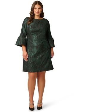 Adrianna Papell Plus Size A-line Jacquard Dress - Green