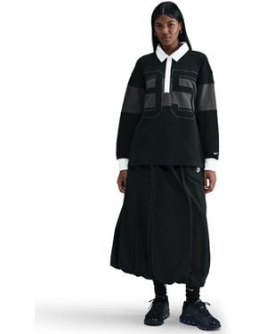 Nike Sportswear Long-sleeve Graphic Polo Top - Black